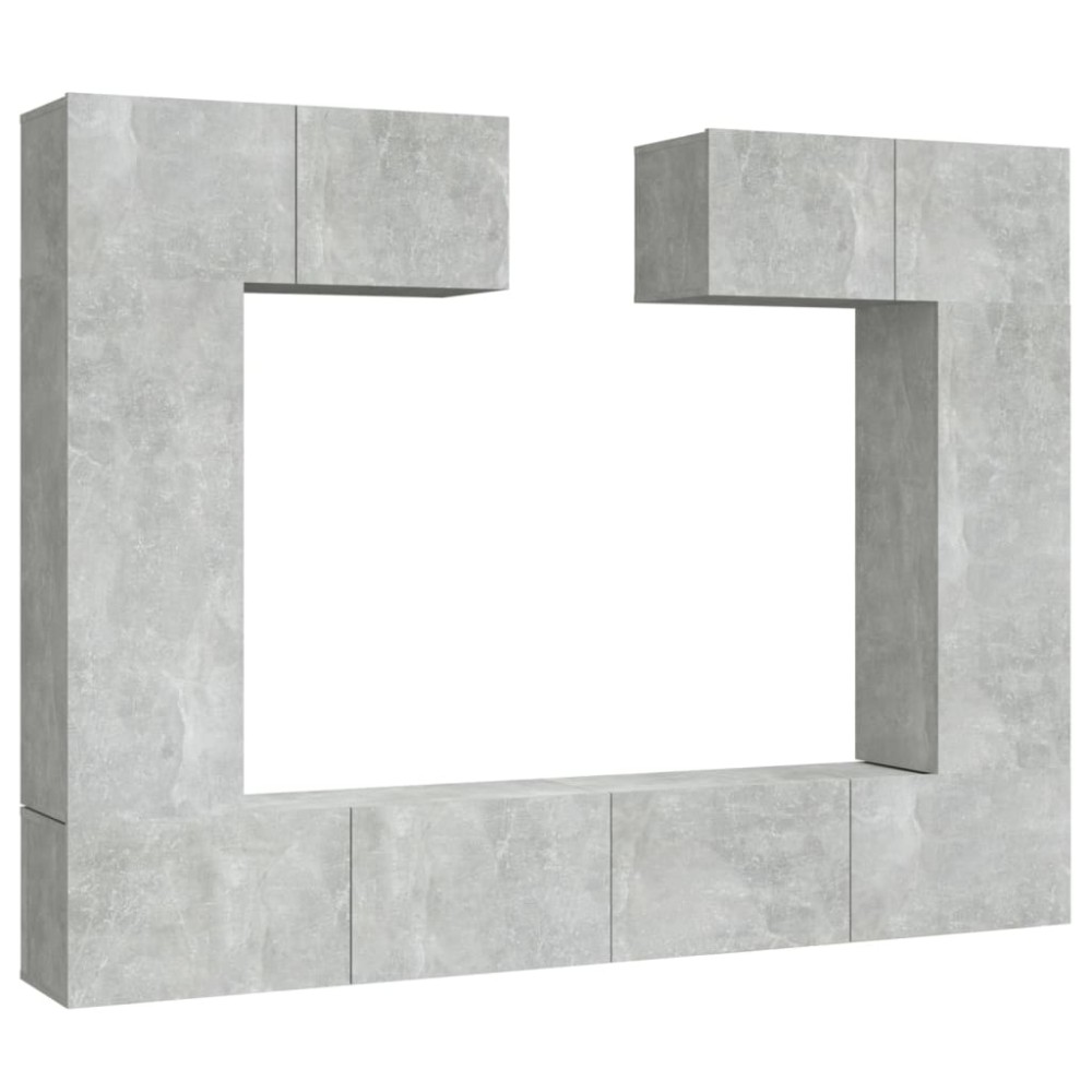 vidaXL Set dulap TV, 6 piese, gri beton, lemn prelucrat