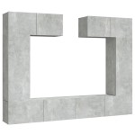 vidaXL Set dulap TV, 6 piese, gri beton, lemn prelucrat vidaXL Set dulap TV, 6 piese, gri beton, lemn prelucrat