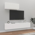vidaXL Set comodă TV, 3 piese, alb, lemn prelucrat vidaXL Set comodă TV, 3 piese, alb, lemn prelucrat