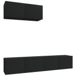 vidaXL Set dulapuri TV, 3 piese, negru, lemn prelucrat vidaXL Set dulapuri TV, 3 piese, negru, lemn prelucrat