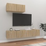 vidaXL Set dulap TV, 3 piese, stejar sonoma, lemn prelucrat vidaXL Set dulap TV, 3 piese, stejar sonoma, lemn prelucrat