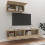 vidaXL Set dulap TV, 3 piese, stejar sonoma, lemn prelucrat vidaXL Set dulap TV, 3 piese, stejar sonoma, lemn prelucrat
