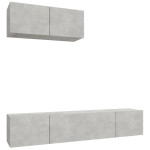 vidaXL Set dulapuri TV, 3 piese, gri beton, lemn prelucrat vidaXL Set dulapuri TV, 3 piese, gri beton, lemn prelucrat
