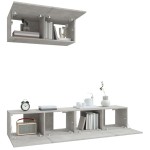 vidaXL Set dulapuri TV, 3 piese, gri beton, lemn prelucrat vidaXL Set dulapuri TV, 3 piese, gri beton, lemn prelucrat