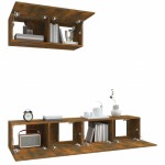 vidaXL Set dulapuri TV, 3 piese, stejar fumuriu, lemn prelucrat vidaXL Set dulapuri TV, 3 piese, stejar fumuriu, lemn prelucrat