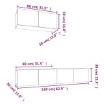 vidaXL Set dulapuri TV, 3 piese, stejar fumuriu, lemn prelucrat vidaXL Set dulapuri TV, 3 piese, stejar fumuriu, lemn prelucrat