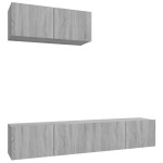 vidaXL Set dulap TV, 3 piese, gri sonoma, lemn prelucrat vidaXL Set dulap TV, 3 piese, gri sonoma, lemn prelucrat