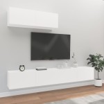 vidaXL Set comodă TV, 3 piese, alb, lemn prelucrat vidaXL Set comodă TV, 3 piese, alb, lemn prelucrat