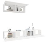 vidaXL Set comodă TV, 3 piese, alb, lemn prelucrat vidaXL Set comodă TV, 3 piese, alb, lemn prelucrat