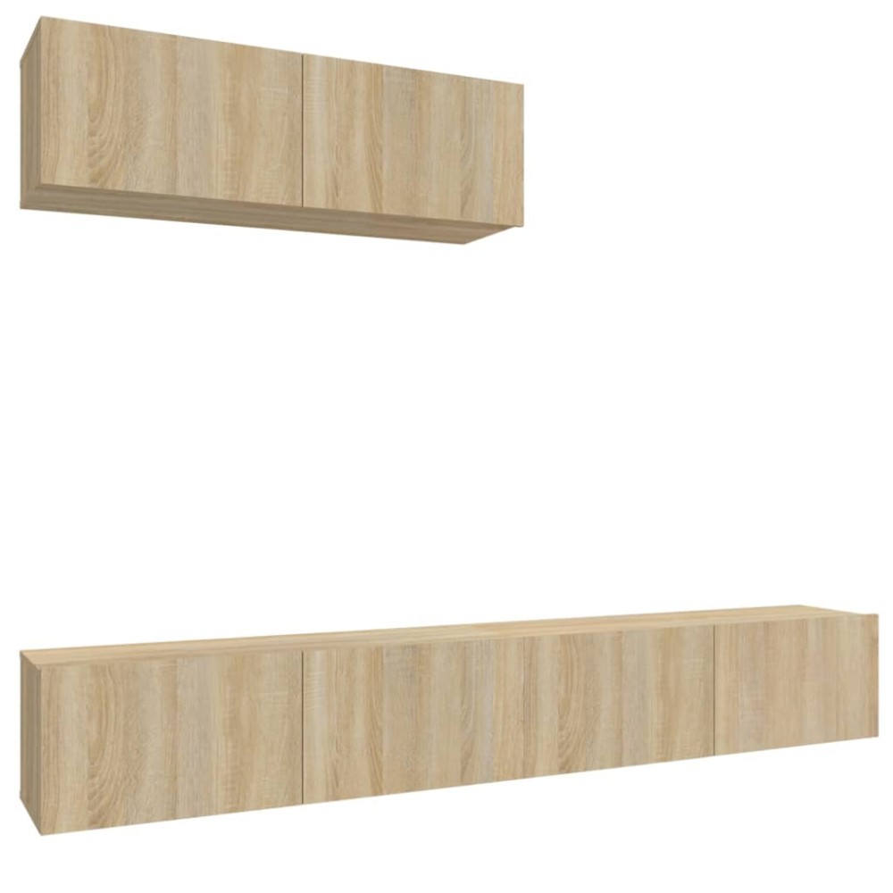 vidaXL Set dulap TV, 3 piese, stejar sonoma, lemn prelucrat