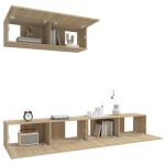 vidaXL Set dulap TV, 3 piese, stejar sonoma, lemn prelucrat vidaXL Set dulap TV, 3 piese, stejar sonoma, lemn prelucrat