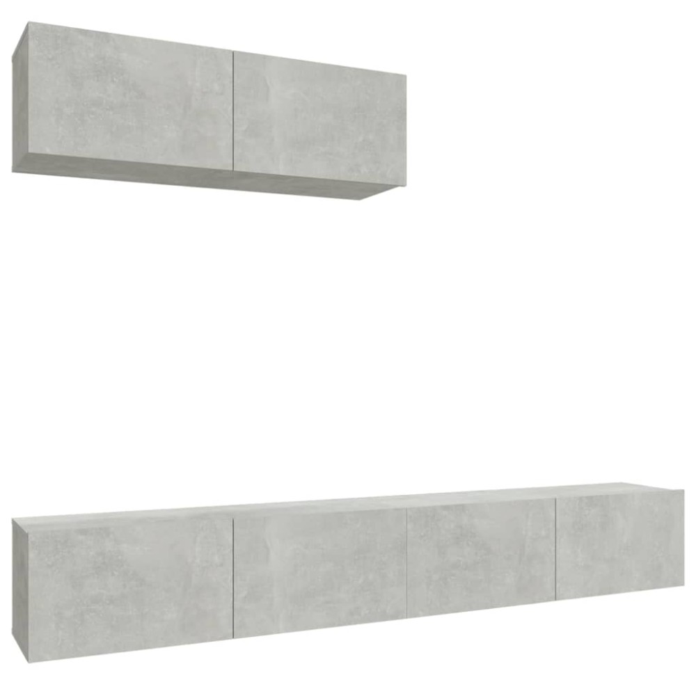 vidaXL Set dulapuri TV, 3 piese, gri beton, lemn prelucrat