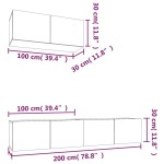 vidaXL Set dulapuri TV, 3 piese, gri beton, lemn prelucrat vidaXL Set dulapuri TV, 3 piese, gri beton, lemn prelucrat