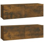 vidaXL Set dulapuri TV, 3 piese, stejar fumuriu, lemn prelucrat vidaXL Set dulapuri TV, 3 piese, stejar fumuriu, lemn prelucrat