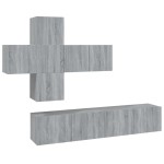 vidaXL Set comode TV, 7 piese, gri sonoma, lemn compozit vidaXL Set comode TV, 7 piese, gri sonoma, lemn compozit