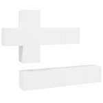 vidaXL Set dulap TV, 7 piese, alb, lemn prelucrat