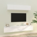 vidaXL Set dulap TV, 4 piese, alb, lemn prelucrat vidaXL Set dulap TV, 4 piese, alb, lemn prelucrat