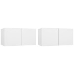 vidaXL Set dulap TV, 4 piese, alb, lemn prelucrat vidaXL Set dulap TV, 4 piese, alb, lemn prelucrat