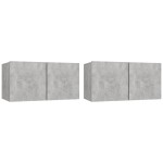 vidaXL Set dulap TV, 4 piese, gri beton, lemn prelucrat vidaXL Set dulap TV, 4 piese, gri beton, lemn prelucrat