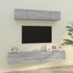 vidaXL Set dulapuri TV, 4 piese, gri sonoma, lemn prelucrat vidaXL Set dulapuri TV, 4 piese, gri sonoma, lemn prelucrat