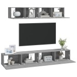 vidaXL Set dulapuri TV, 4 piese, gri sonoma, lemn prelucrat vidaXL Set dulapuri TV, 4 piese, gri sonoma, lemn prelucrat