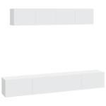 vidaXL Set dulap TV, 4 piese, alb, lemn prelucrat vidaXL Set dulap TV, 4 piese, alb, lemn prelucrat