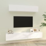 vidaXL Set dulap TV, 4 piese, alb, lemn prelucrat vidaXL Set dulap TV, 4 piese, alb, lemn prelucrat