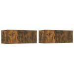 vidaXL Set dulapuri TV, 4 piese, stejar fumuriu, lemn prelucrat