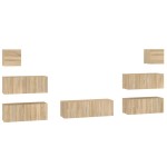 vidaXL Set dulapuri TV, 7 piese, stejar sonoma, lemn prelucrat