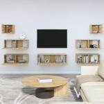 vidaXL Set dulapuri TV, 7 piese, stejar sonoma, lemn prelucrat