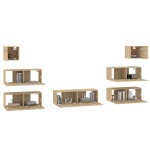 vidaXL Set dulapuri TV, 7 piese, stejar sonoma, lemn prelucrat