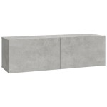 vidaXL Set dulapuri TV, 7 piese, gri beton, lemn prelucrat