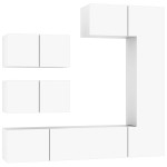 vidaXL Set dulap TV, 6 piese, alb, lemn prelucrat vidaXL Set dulap TV, 6 piese, alb, lemn prelucrat