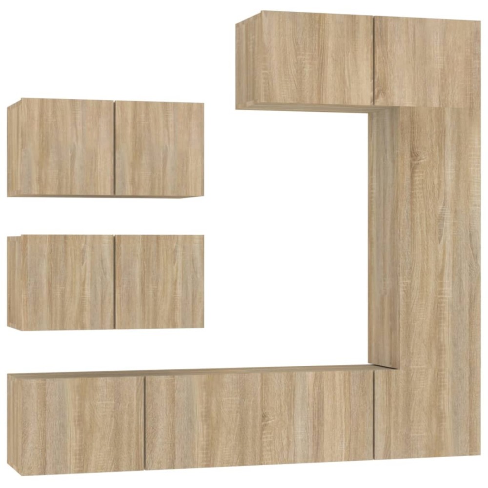 vidaXL Set dulap TV, 6 piese, stejar sonoma, lemn prelucrat