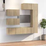 vidaXL Set dulap TV, 6 piese, stejar sonoma, lemn prelucrat vidaXL Set dulap TV, 6 piese, stejar sonoma, lemn prelucrat
