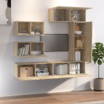 vidaXL Set dulap TV, 6 piese, stejar sonoma, lemn prelucrat vidaXL Set dulap TV, 6 piese, stejar sonoma, lemn prelucrat