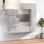 vidaXL Set dulap TV, 6 piese, gri beton, lemn prelucrat vidaXL Set dulap TV, 6 piese, gri beton, lemn prelucrat