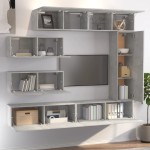 vidaXL Set dulapuri TV, 7 piese, gri beton, lemn prelucrat