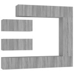 vidaXL Set comode TV, 7 piese, gri sonoma, lemn compozit vidaXL Set comode TV, 7 piese, gri sonoma, lemn compozit