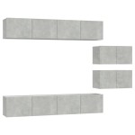 vidaXL Set dulap TV, 6 piese, gri beton, lemn prelucrat vidaXL Set dulap TV, 6 piese, gri beton, lemn prelucrat