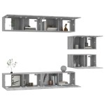 vidaXL Set dulapuri TV, 6 piese, gri sonoma, lemn prelucrat