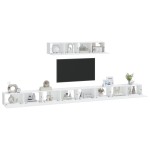 vidaXL Set dulap TV, 6 piese, alb, lemn prelucrat vidaXL Set dulap TV, 6 piese, alb, lemn prelucrat