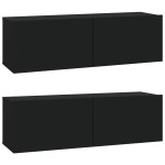 vidaXL Set dulap TV, 6 piese, negru, lemn prelucrat vidaXL Set dulap TV, 6 piese, negru, lemn prelucrat