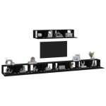 vidaXL Set dulap TV, 6 piese, negru, lemn prelucrat vidaXL Set dulap TV, 6 piese, negru, lemn prelucrat