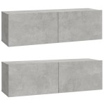 vidaXL Set dulap TV, 6 piese, gri beton, lemn prelucrat vidaXL Set dulap TV, 6 piese, gri beton, lemn prelucrat