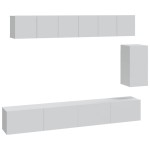 vidaXL Set dulap TV, 6 piese, alb, lemn prelucrat vidaXL Set dulap TV, 6 piese, alb, lemn prelucrat