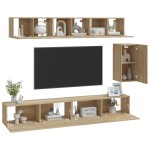 vidaXL Set dulap TV, 6 piese, stejar sonoma, lemn prelucrat vidaXL Set dulap TV, 6 piese, stejar sonoma, lemn prelucrat