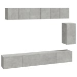 vidaXL Set dulap TV, 6 piese, gri beton, lemn prelucrat vidaXL Set dulap TV, 6 piese, gri beton, lemn prelucrat