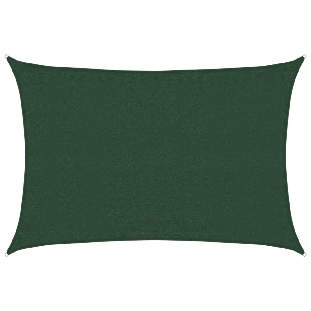 vidaXL Pânză parasolar, verde închis, 3,5x5 m, HDPE, 160 g/m²