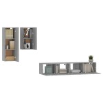 vidaXL Set dulapuri TV, 4 piese, gri sonoma, lemn prelucrat vidaXL Set dulapuri TV, 4 piese, gri sonoma, lemn prelucrat